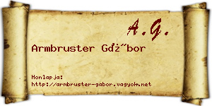 Armbruster Gábor névjegykártya